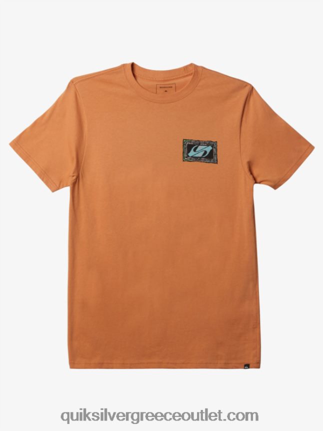 μπλουζάκι με echoed beat Quiksilver άνδρες 66LP84718 μαύρισμα χαλκού