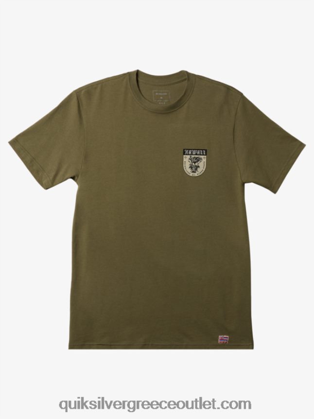 Μπλουζάκι ασπίδας της Χαβάης ikaika Quiksilver άνδρες 66LP841005 τετράφυλλο τριφύλλι