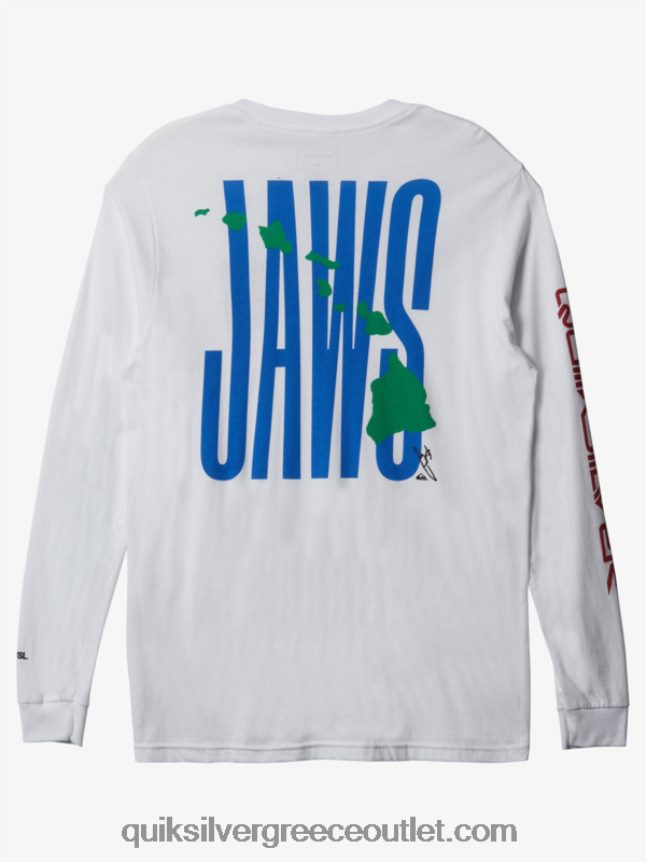 jaws big wave challenge ls t-shirt Quiksilver άνδρες 66LP841425 άσπρο