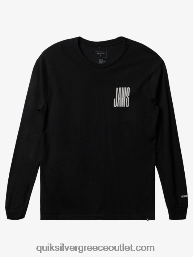 jaws big wave challenge ls t-shirt Quiksilver άνδρες 66LP841426 μαύρος