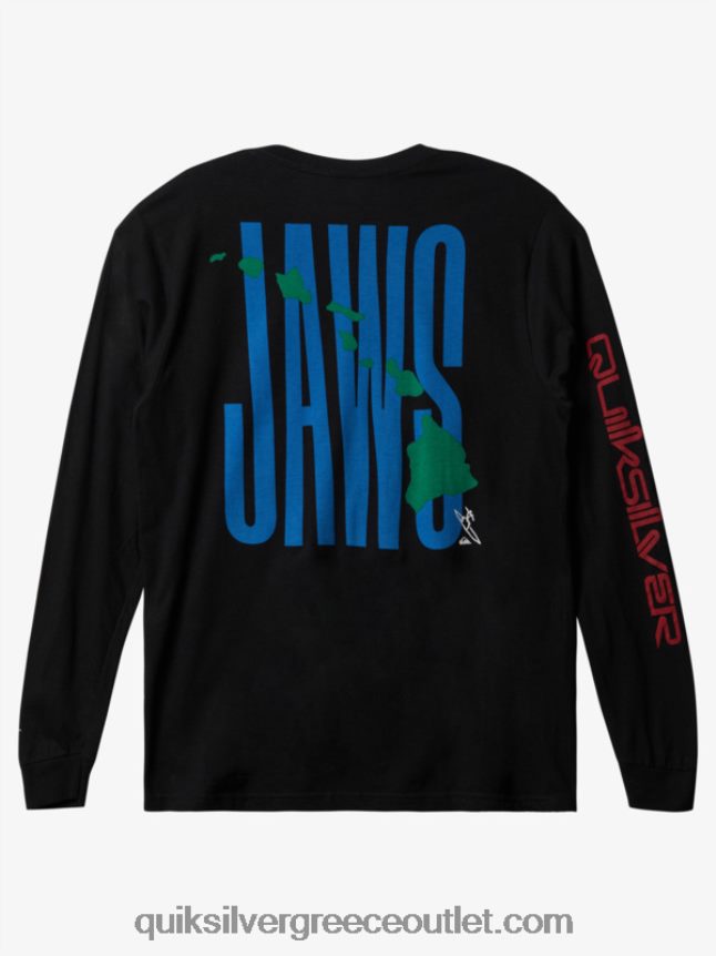 jaws big wave challenge ls t-shirt Quiksilver άνδρες 66LP841426 μαύρος