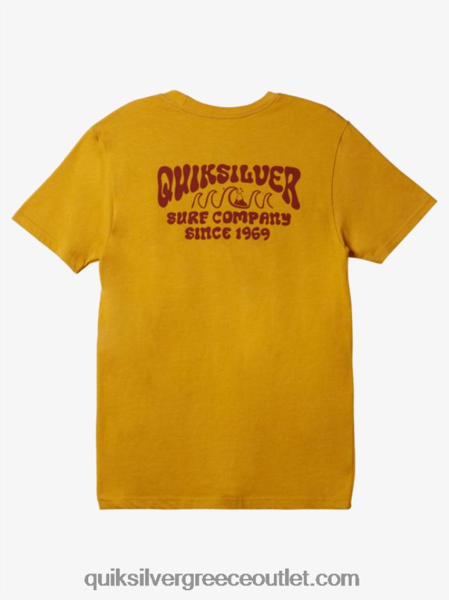 lockup mod t-shirt Quiksilver άνδρες 66LP84527 ψήγμα χρυσού ρείκι