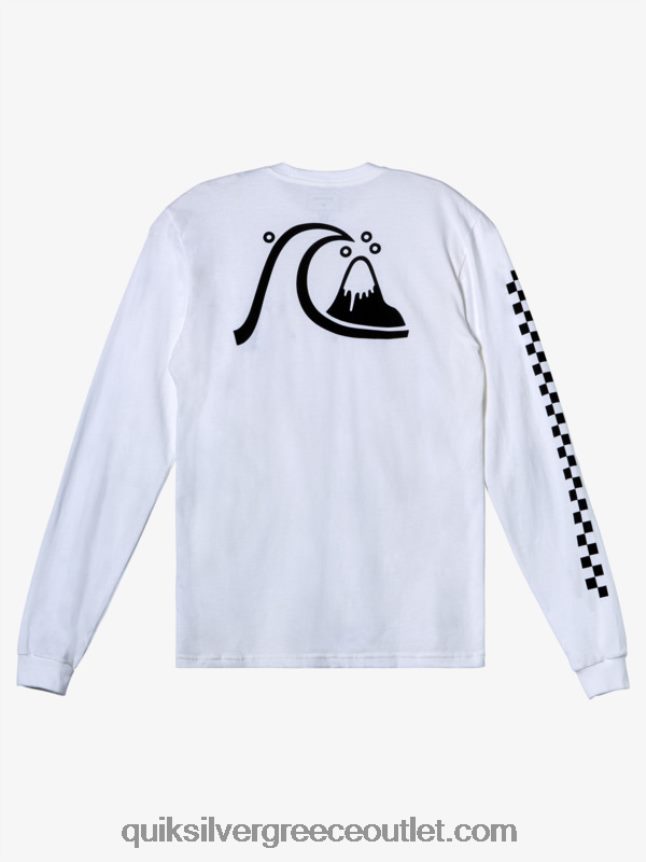 το αυθεντικό μπλουζάκι ls Quiksilver άνδρες 66LP841001 άσπρο