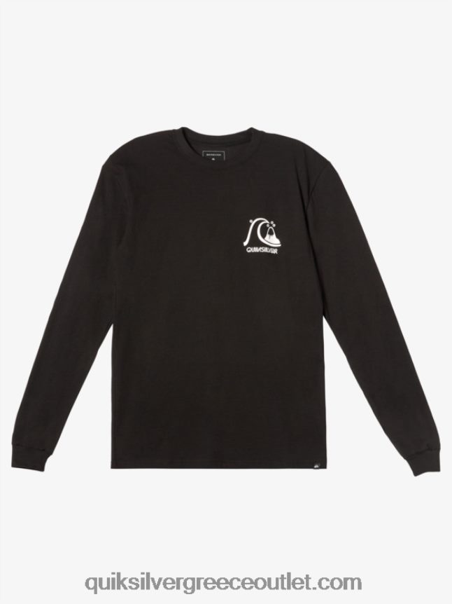 το αυθεντικό μπλουζάκι ls Quiksilver άνδρες 66LP84999 μαύρος