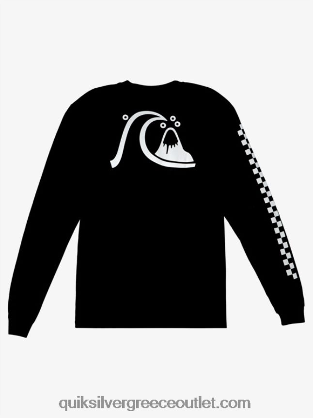 το αυθεντικό μπλουζάκι ls Quiksilver άνδρες 66LP84999 μαύρος