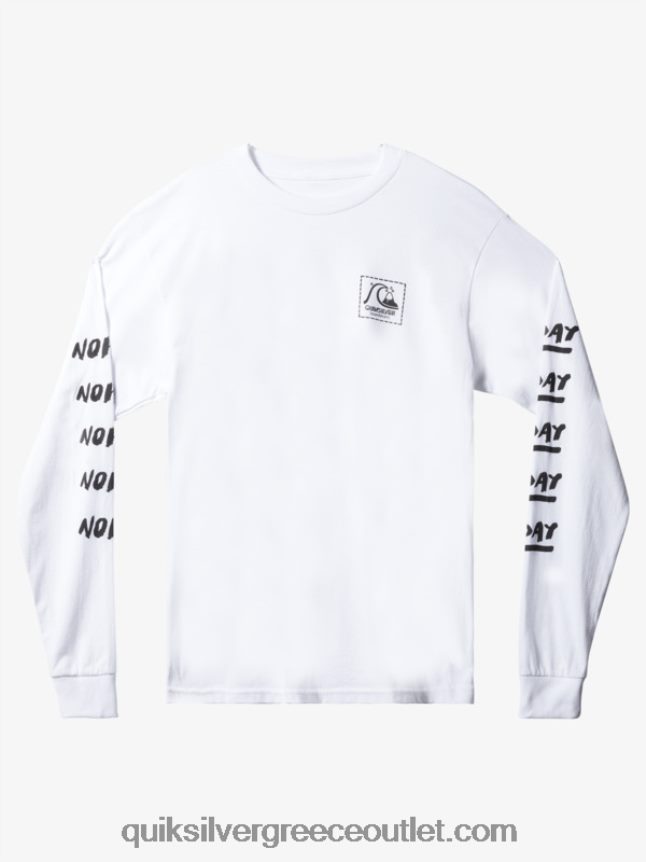 natas τώρα μακρυμάνικο μπλουζάκι Quiksilver άνδρες 66LP841634 άσπρο