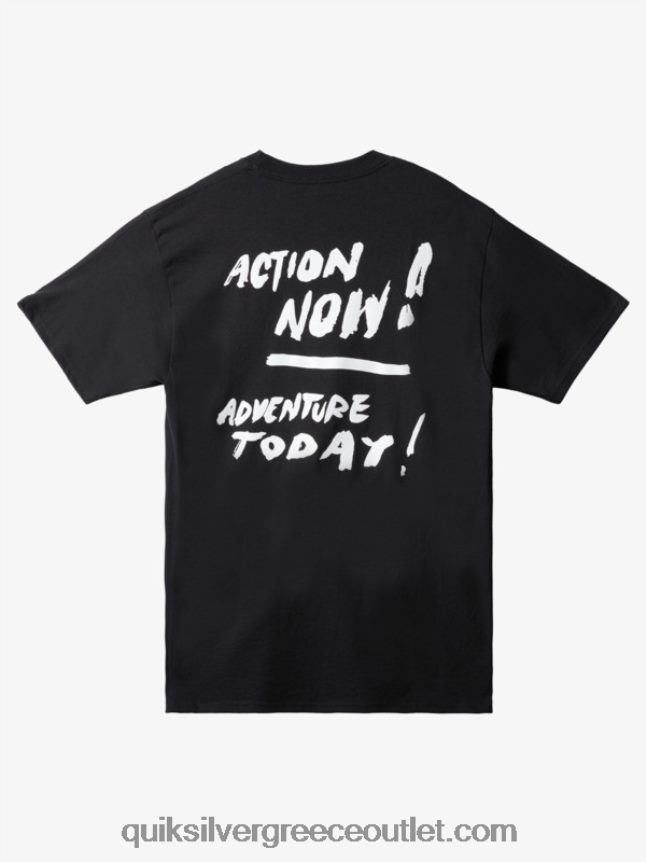 natas action now t-shirt Quiksilver άνδρες 66LP841657 μαύρος