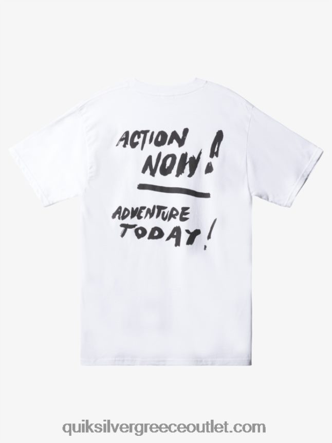 natas action now t-shirt Quiksilver άνδρες 66LP841658 άσπρο