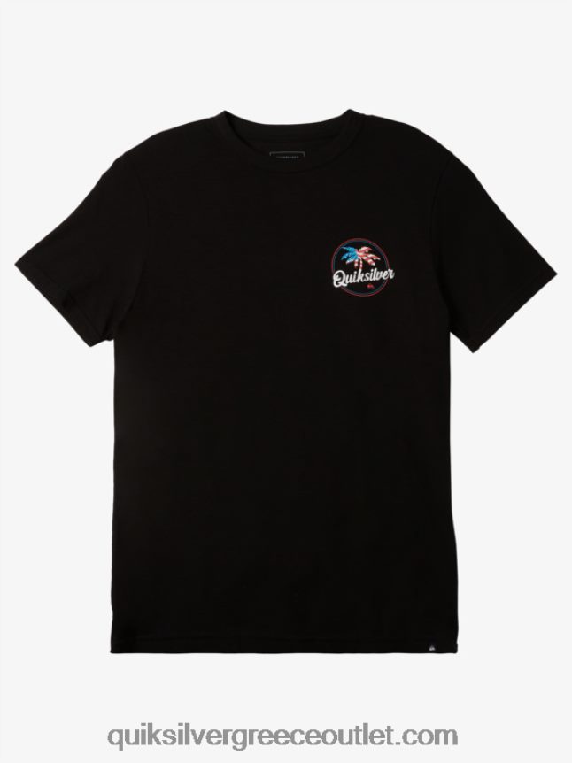 palm breezy t-shirt Quiksilver άνδρες 66LP84237 μαύρος