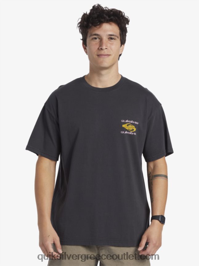 power trip t-shirt Quiksilver άνδρες 66LP84759 μαύρος