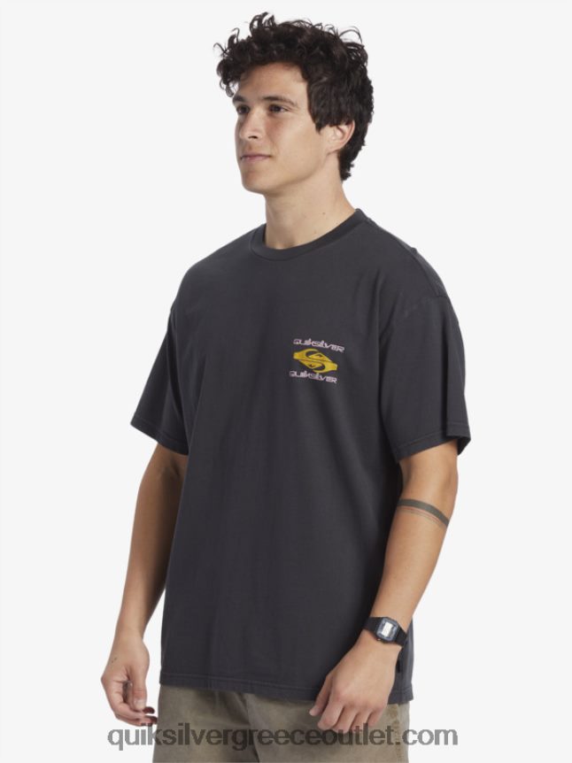 power trip t-shirt Quiksilver άνδρες 66LP84759 μαύρος