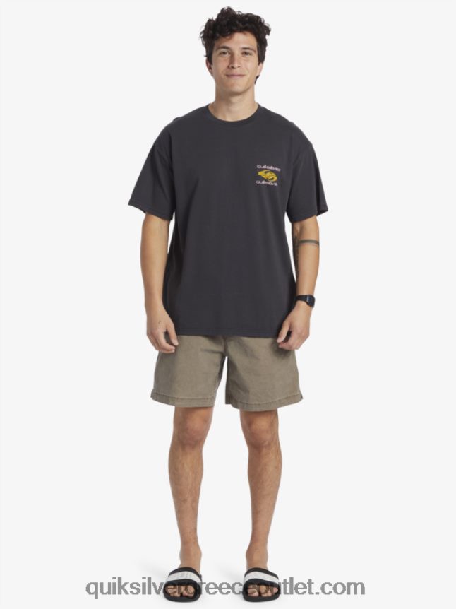 power trip t-shirt Quiksilver άνδρες 66LP84759 μαύρος