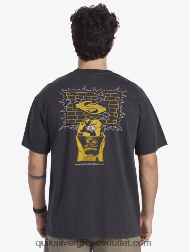 power trip t-shirt Quiksilver άνδρες 66LP84759 μαύρος