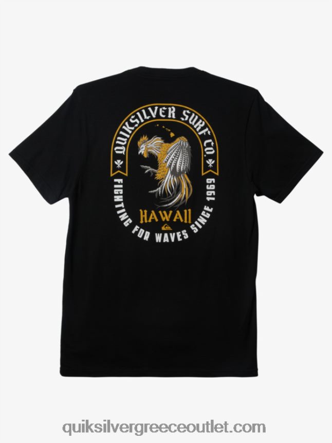 royal t-shirt με κόκορα της Χαβάης Quiksilver άνδρες 66LP84672 μαύρος