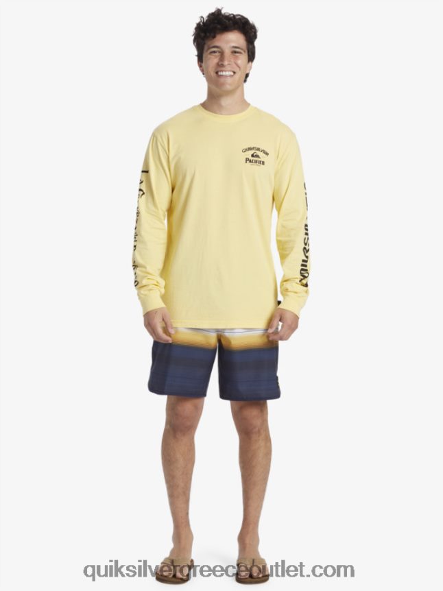 ίσιο shooter μακρυμάνικο μπλουζάκι Quiksilver x Pacifico άνδρες 66LP845 χρυσός