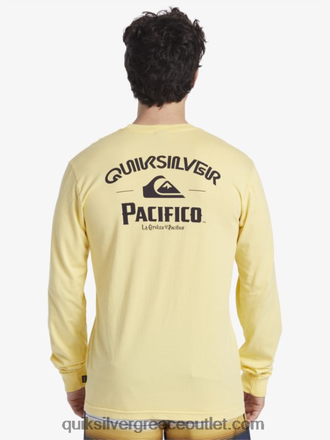 ίσιο shooter μακρυμάνικο μπλουζάκι Quiksilver x Pacifico άνδρες 66LP845 χρυσός