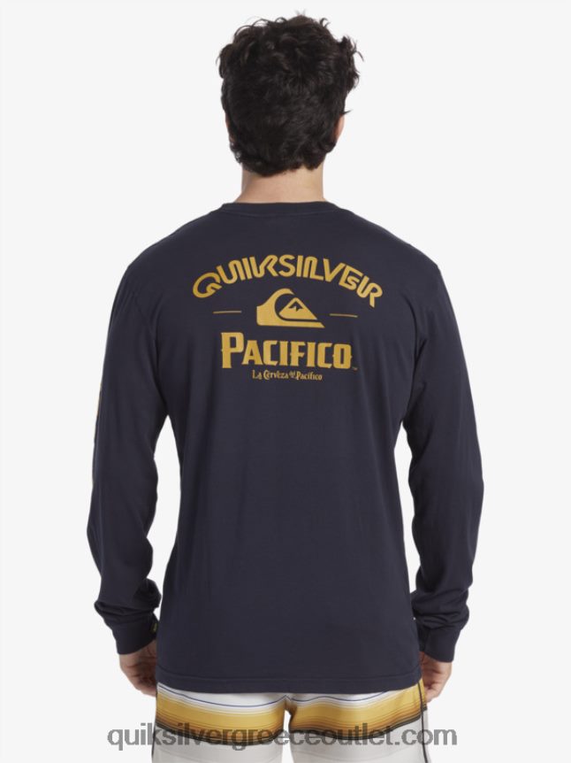 ίσιο shooter μακρυμάνικο μπλουζάκι Quiksilver x Pacifico άνδρες 66LP846 ναυτικό μπλέιζερ