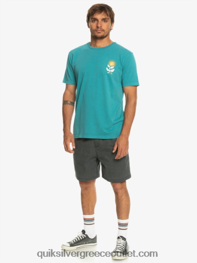 sun bloom μπλουζάκι Quiksilver άνδρες 66LP841021 μπλε της Βρετάνης