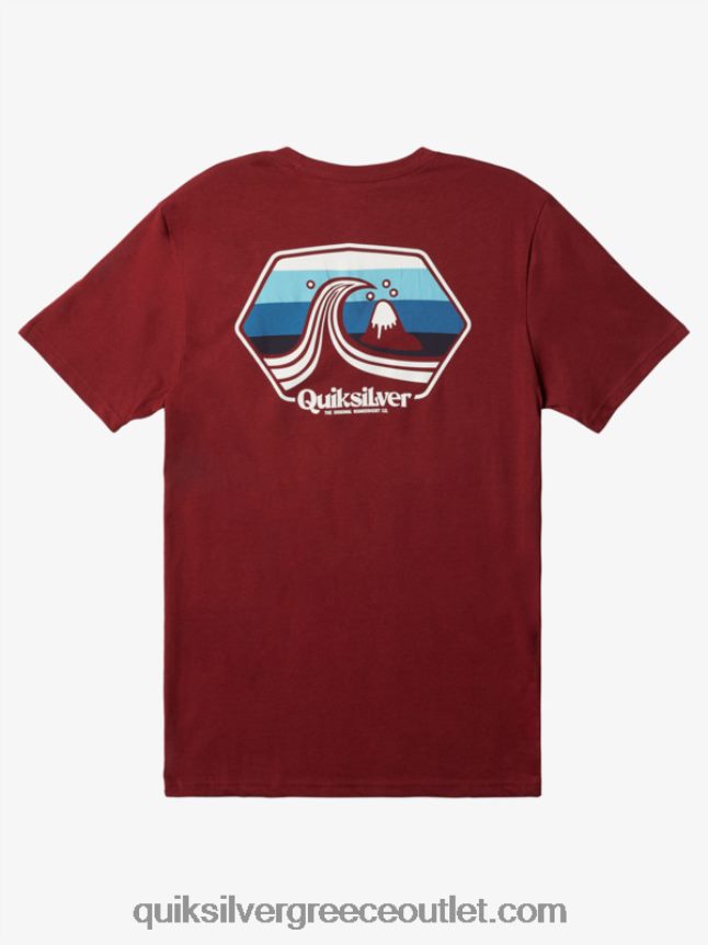 t-shirt στο λιμάνι Quiksilver άνδρες 66LP841512 ρουμπίνι κρασί