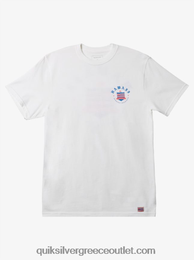 t-shirt των βασιλιάδων της Χαβάης Quiksilver άνδρες 66LP84997 άσπρο