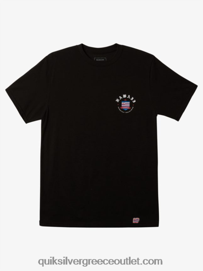 t-shirt των βασιλιάδων της Χαβάης Quiksilver άνδρες 66LP84998 μαύρος