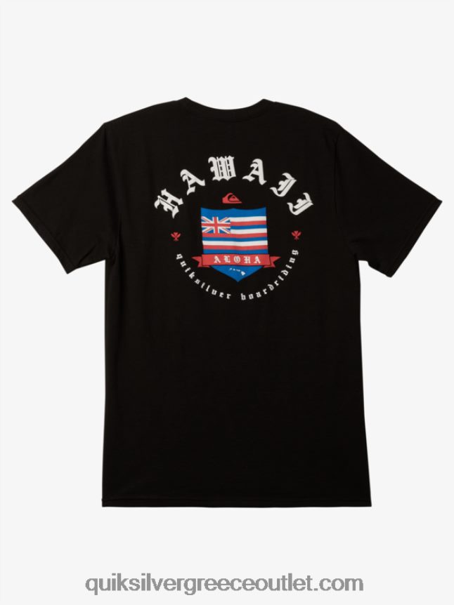 t-shirt των βασιλιάδων της Χαβάης Quiksilver άνδρες 66LP84998 μαύρος