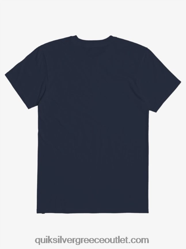 t-shirt με λογότυπο comp Quiksilver άνδρες 66LP841382 ναυτικό μπλέιζερ