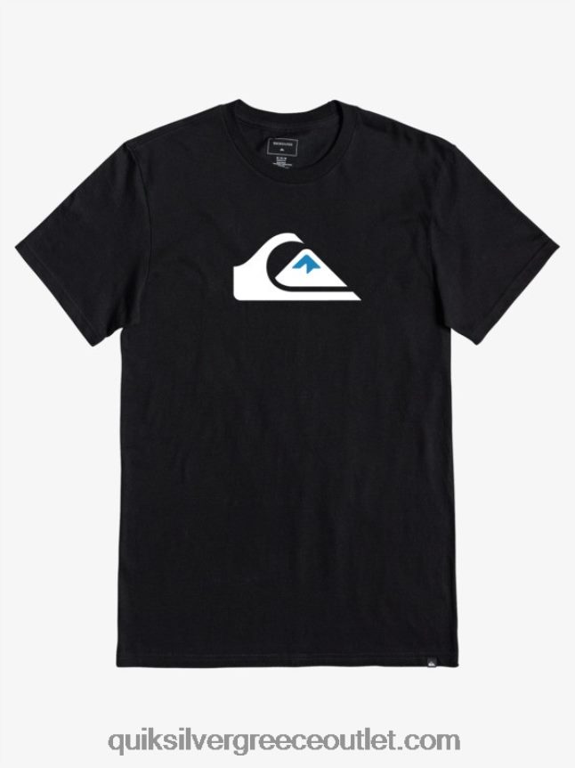 t-shirt με λογότυπο comp Quiksilver άνδρες 66LP841383 μαύρος