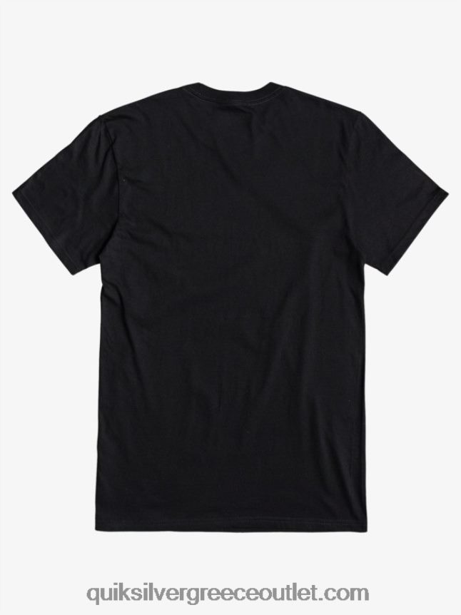 t-shirt με λογότυπο comp Quiksilver άνδρες 66LP841383 μαύρος