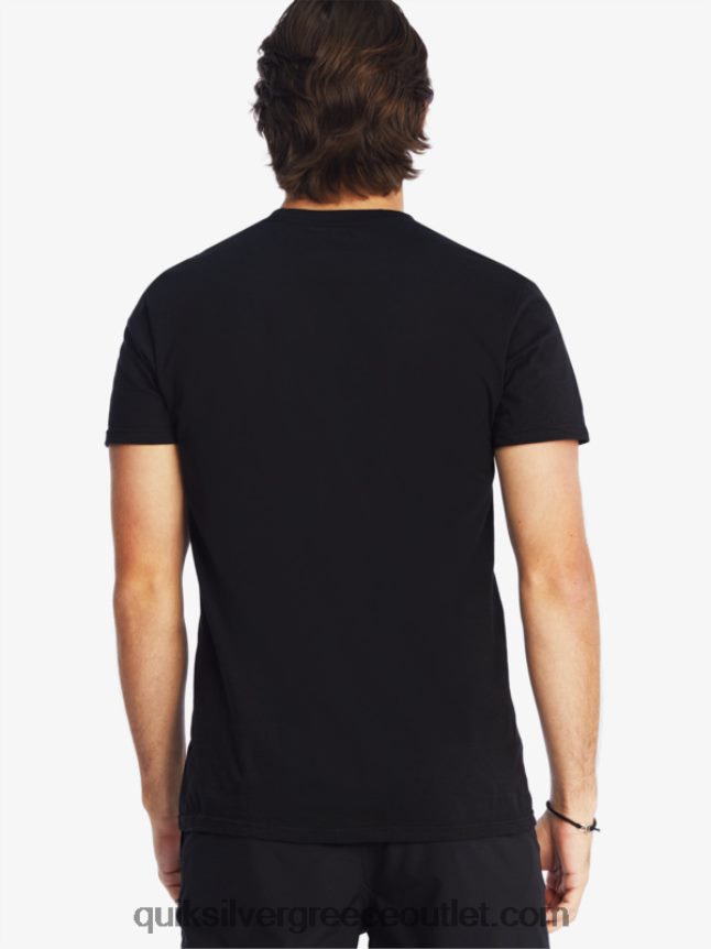 t-shirt με λογότυπο comp Quiksilver άνδρες 66LP841383 μαύρος