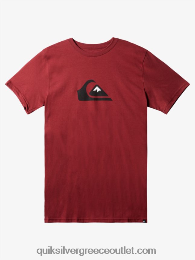 t-shirt με λογότυπο comp Quiksilver άνδρες 66LP841384 ρουμπίνι κρασί