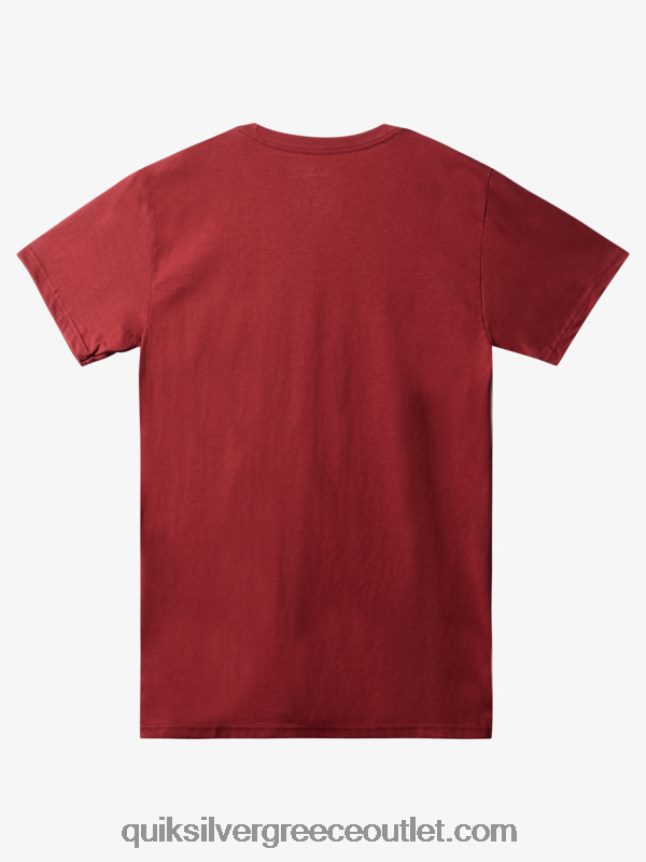 t-shirt με λογότυπο comp Quiksilver άνδρες 66LP841384 ρουμπίνι κρασί