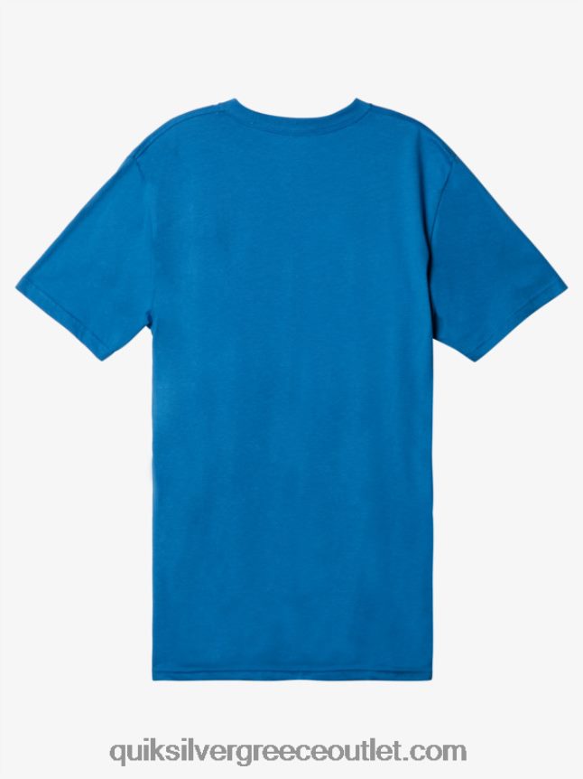 t-shirt με λογότυπο comp Quiksilver άνδρες 66LP841385 βαλάρτα μπλε