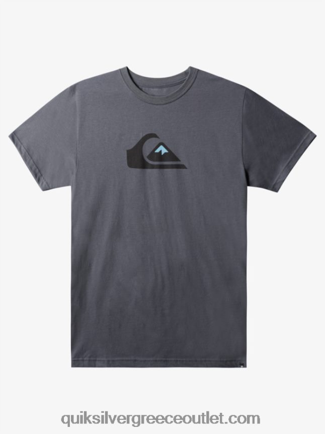 t-shirt με λογότυπο comp Quiksilver άνδρες 66LP841386 σιδερένια πύλη