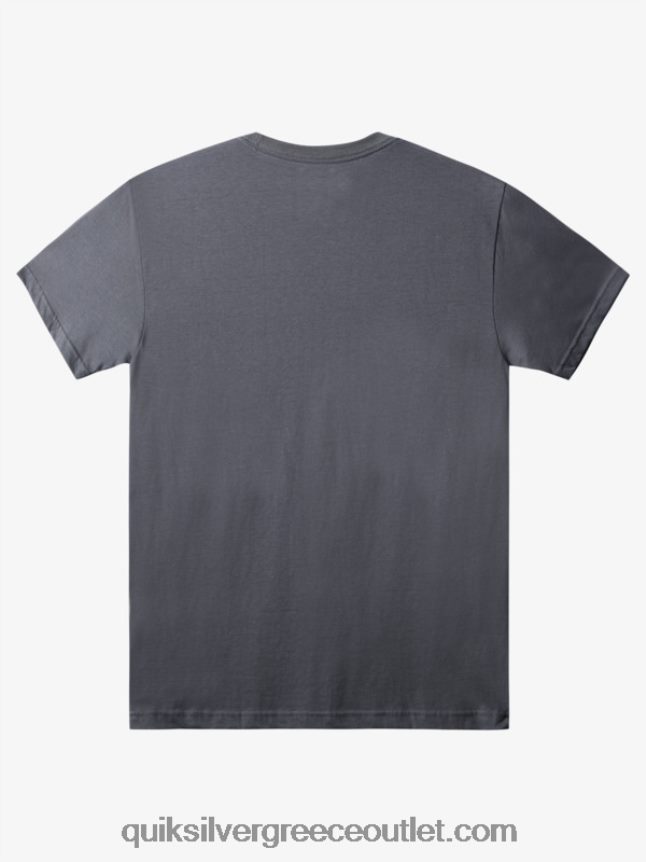 t-shirt με λογότυπο comp Quiksilver άνδρες 66LP841386 σιδερένια πύλη