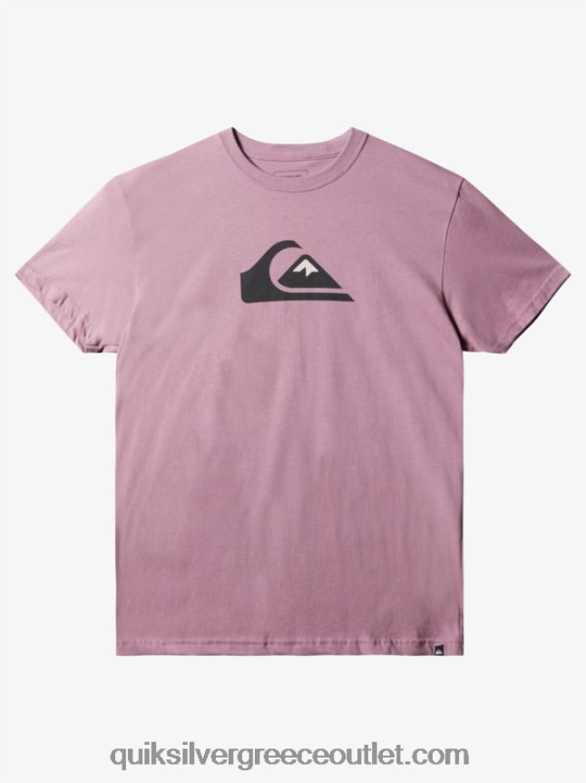 t-shirt με λογότυπο comp Quiksilver άνδρες 66LP841388 σκονισμένη ορχιδέα