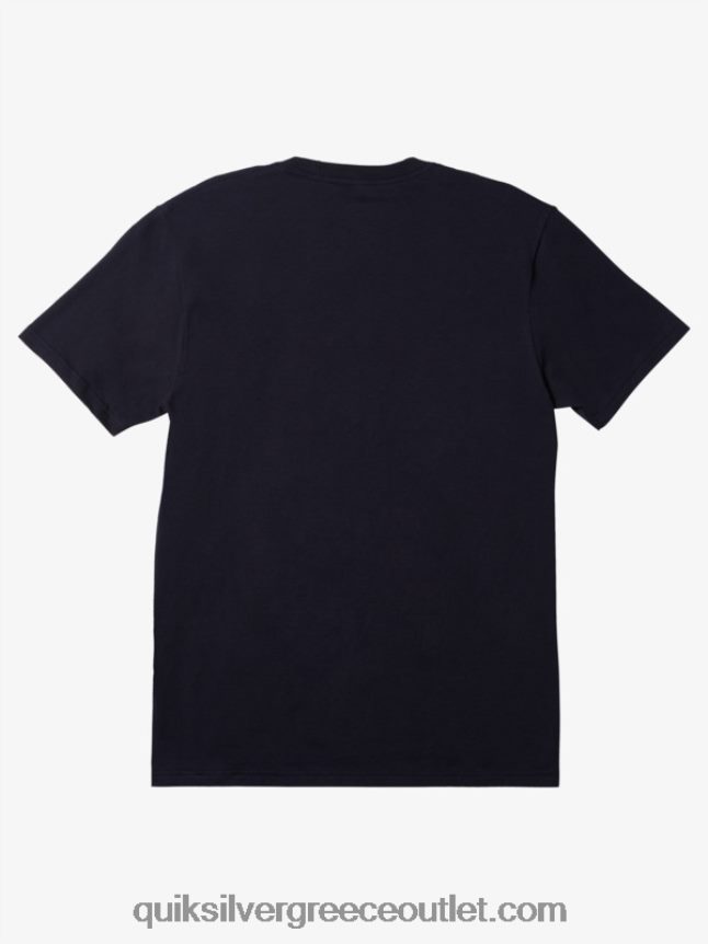 t-shirt με λογότυπο comp Quiksilver άνδρες 66LP84188 ναυτικό μπλέιζερ