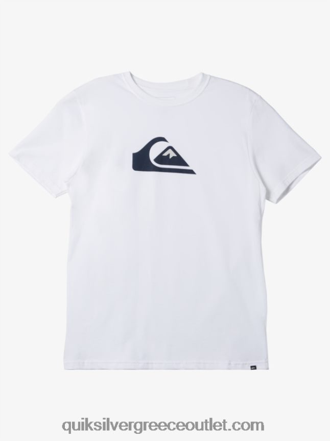t-shirt με λογότυπο comp Quiksilver άνδρες 66LP84190 άσπρο