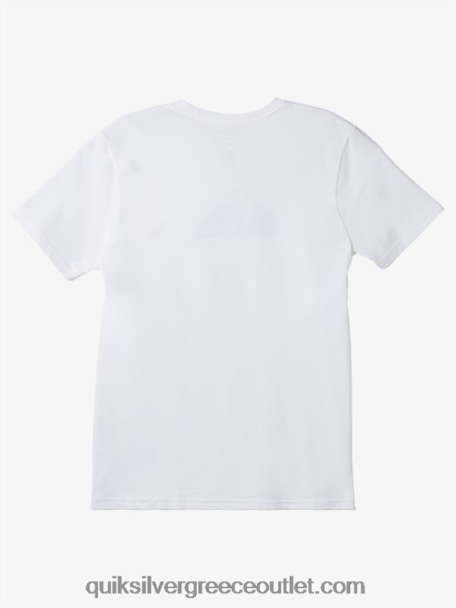 t-shirt με λογότυπο comp Quiksilver άνδρες 66LP84190 άσπρο
