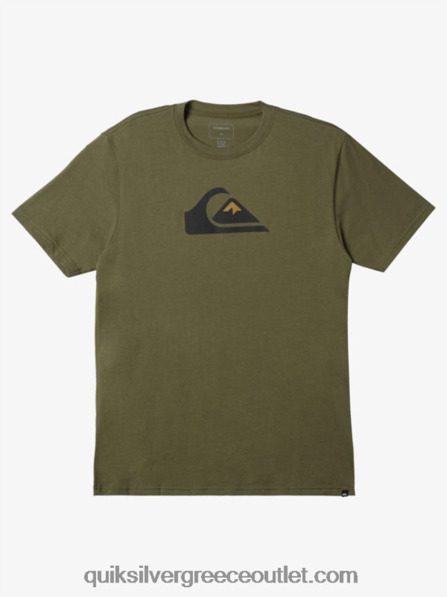 t-shirt με λογότυπο comp Quiksilver άνδρες 66LP84192 τετράφυλλο τριφύλλι