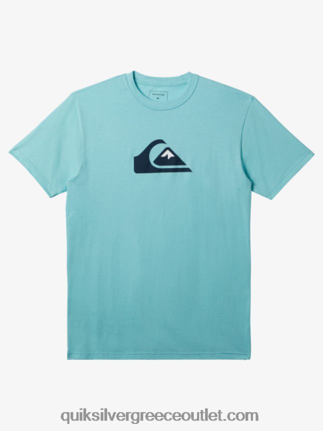 t-shirt με λογότυπο comp Quiksilver άνδρες 66LP84193 μπλε άγγελος