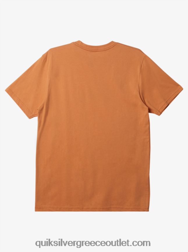 t-shirt με λογότυπο comp Quiksilver άνδρες 66LP84194 μαύρισμα χαλκού