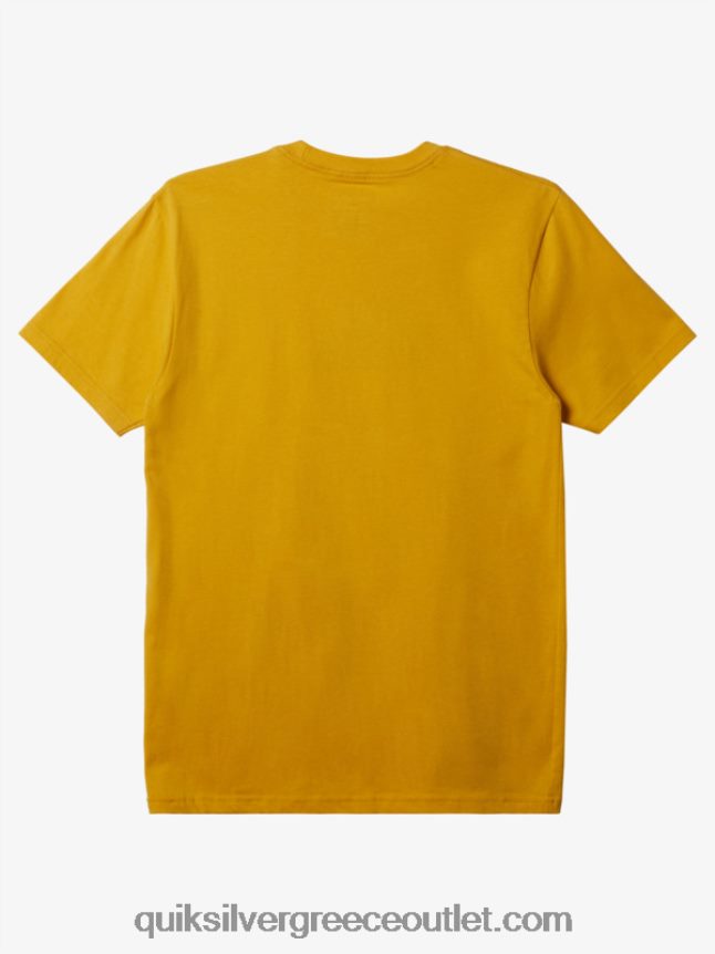 t-shirt με λογότυπο comp Quiksilver άνδρες 66LP84195 κρόκος κίτρινος