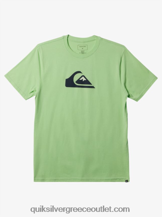 t-shirt με λογότυπο comp Quiksilver άνδρες 66LP84196 το πράσινο του παραδείσου