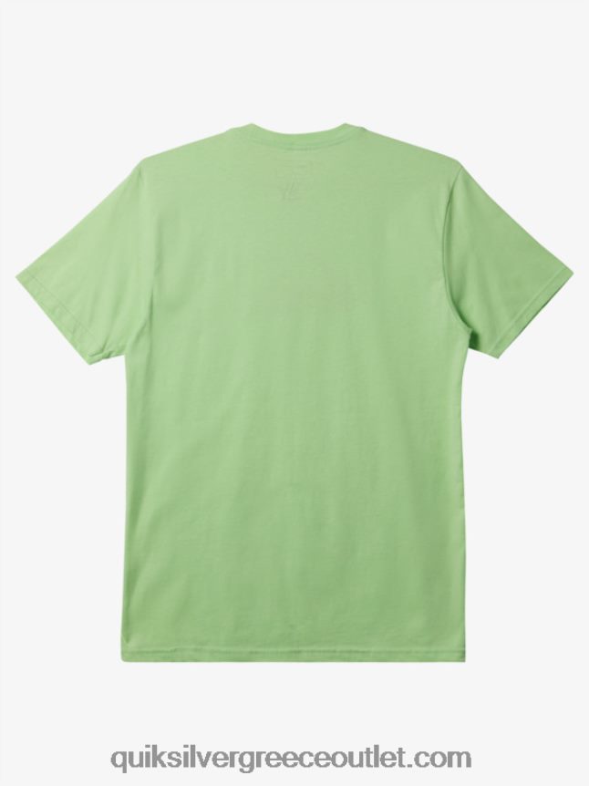 t-shirt με λογότυπο comp Quiksilver άνδρες 66LP84196 το πράσινο του παραδείσου