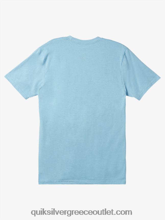 t-shirt με λογότυπο comp Quiksilver άνδρες 66LP84197 μπλε του ουρανού