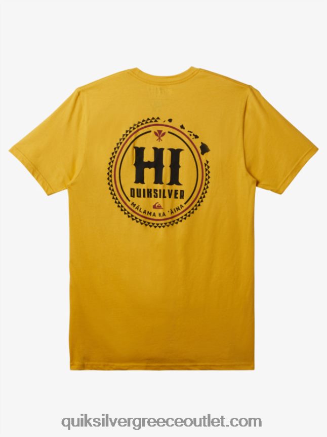 t-shirt survivor της Χαβάης Quiksilver άνδρες 66LP84117 κρόκος κίτρινος