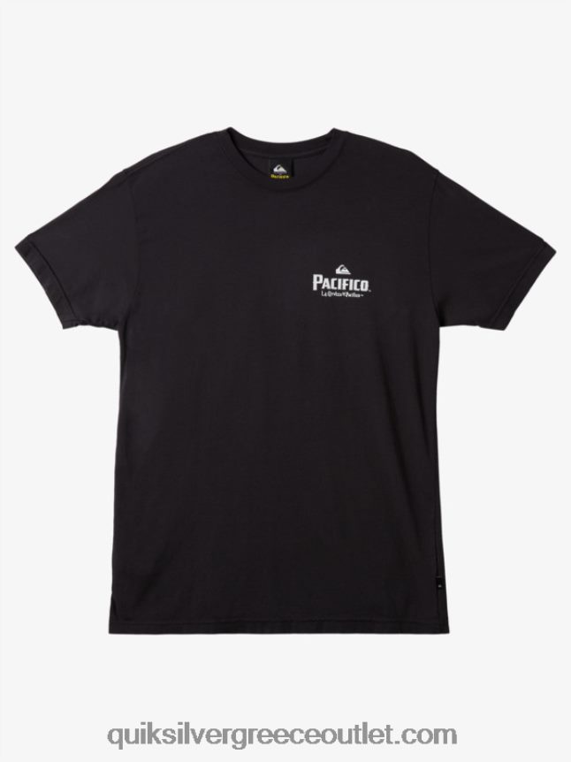t-shirt με γραφικά vibes Quiksilver x Pacifico άνδρες 66LP8410 ασφαλτικό σκυρόδερμα