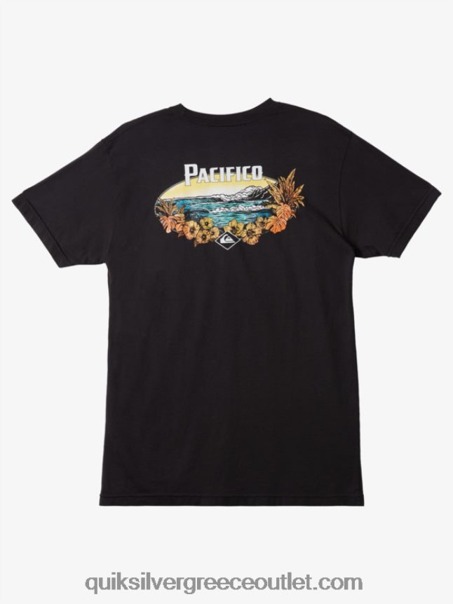 t-shirt με γραφικά vibes Quiksilver x Pacifico άνδρες 66LP8410 ασφαλτικό σκυρόδερμα