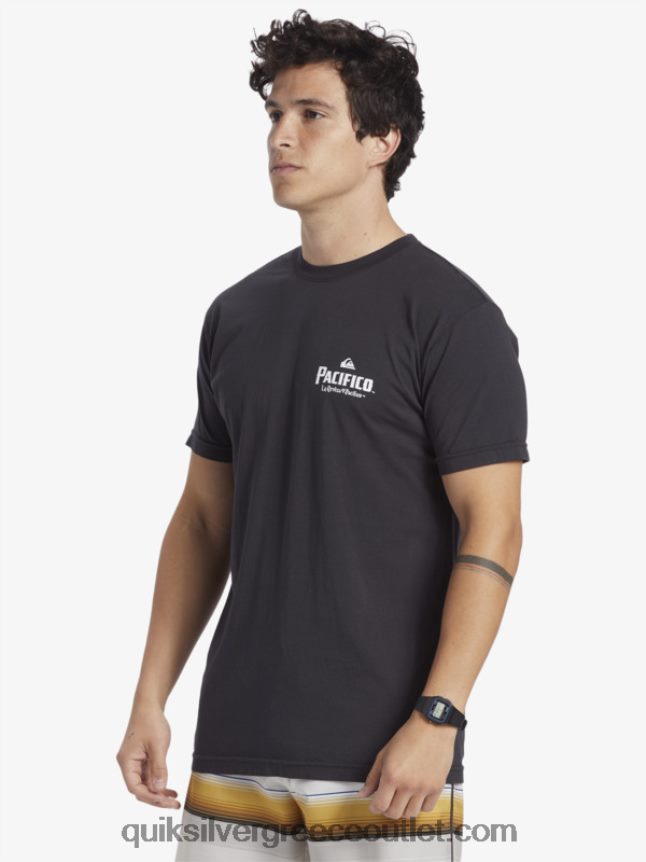 t-shirt με γραφικά vibes Quiksilver x Pacifico άνδρες 66LP8410 ασφαλτικό σκυρόδερμα